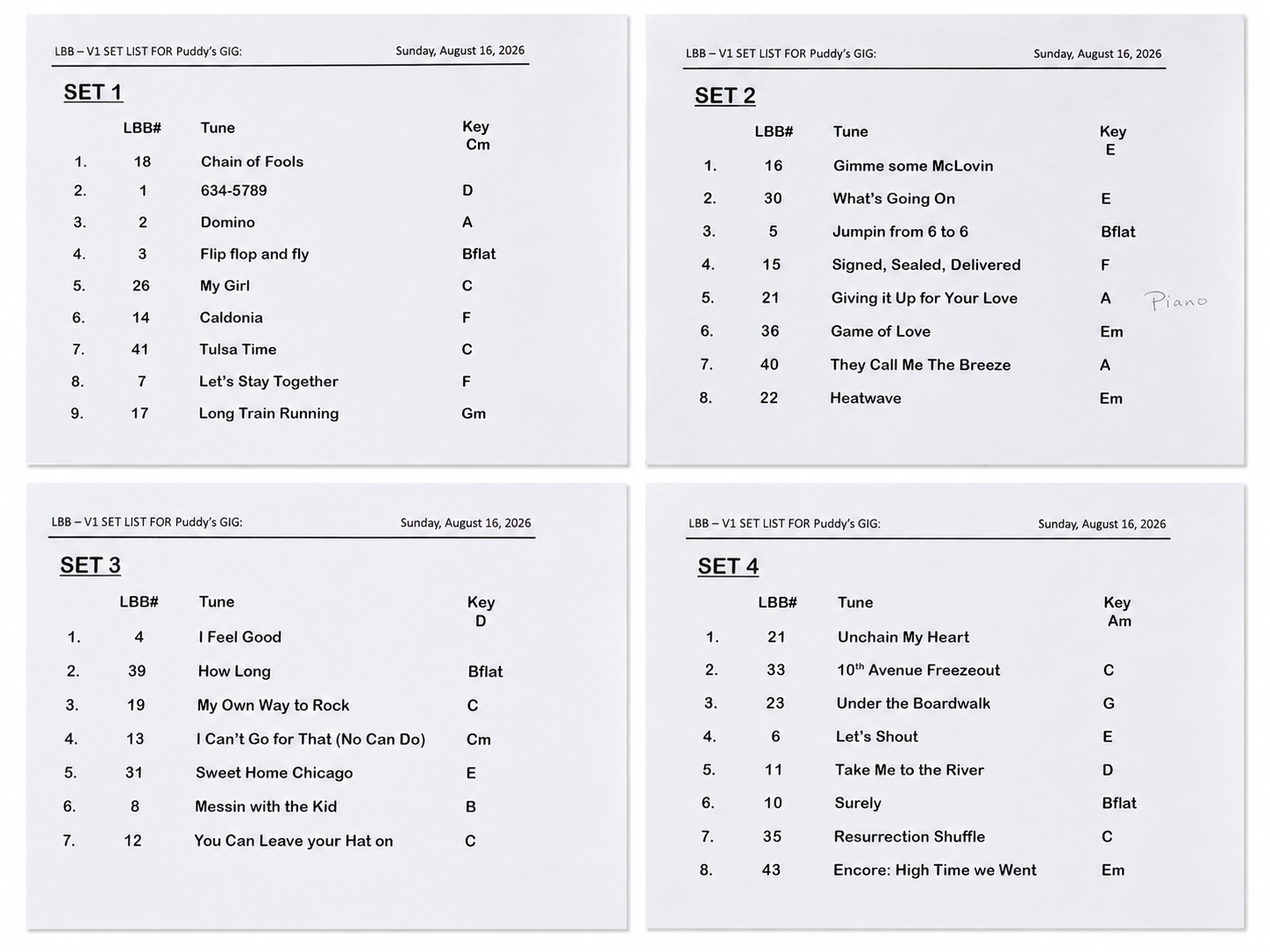 setlist