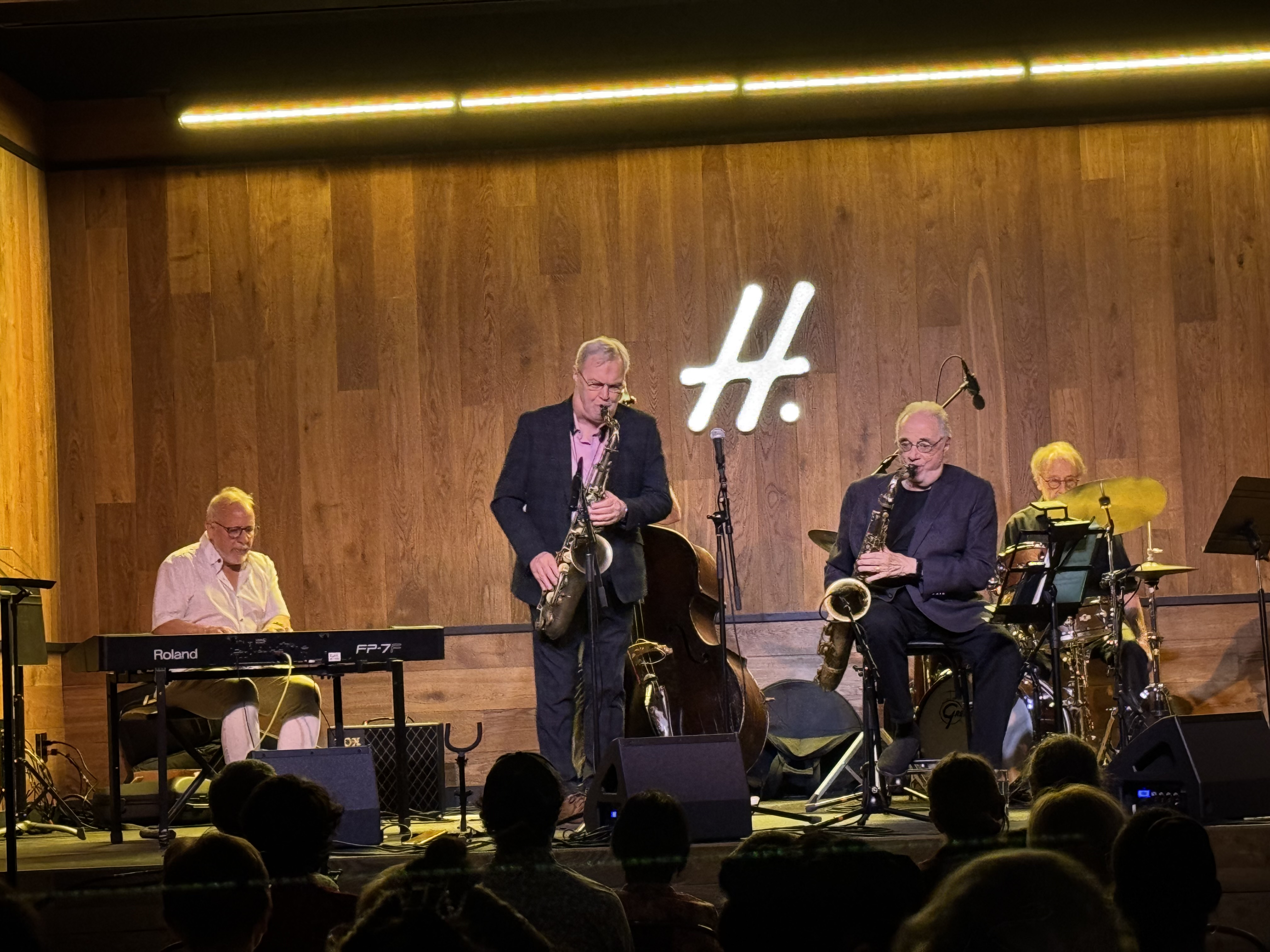 Tenor saxophonists Pat LaBarbera and Kirk MacDonald trade ideas during John Coltrane 100